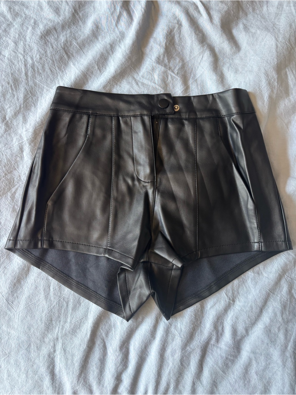 Edikted Black Faux Leather Women’s Mini Shorts